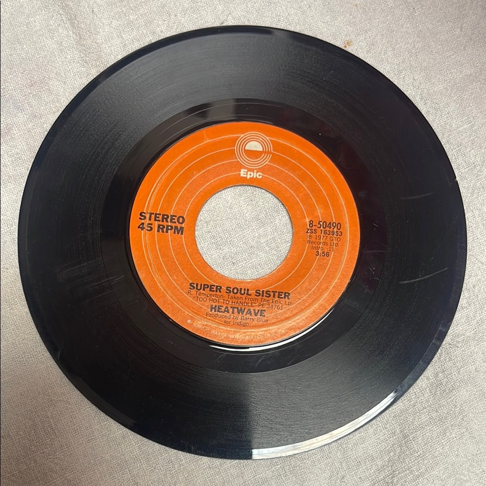 Heatwave Epic Records Vinyl 45 RPM